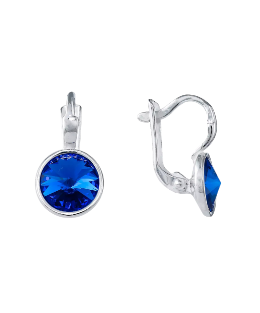 Серебряные серьги с кристаллами