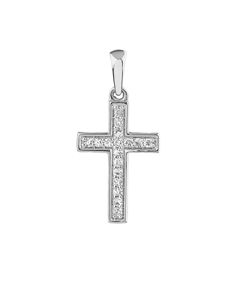 White gold pendant with diamonds "Cross"