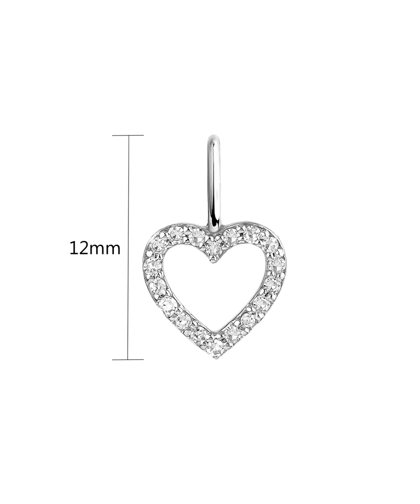 White gold pendant with diamonds "Heart"