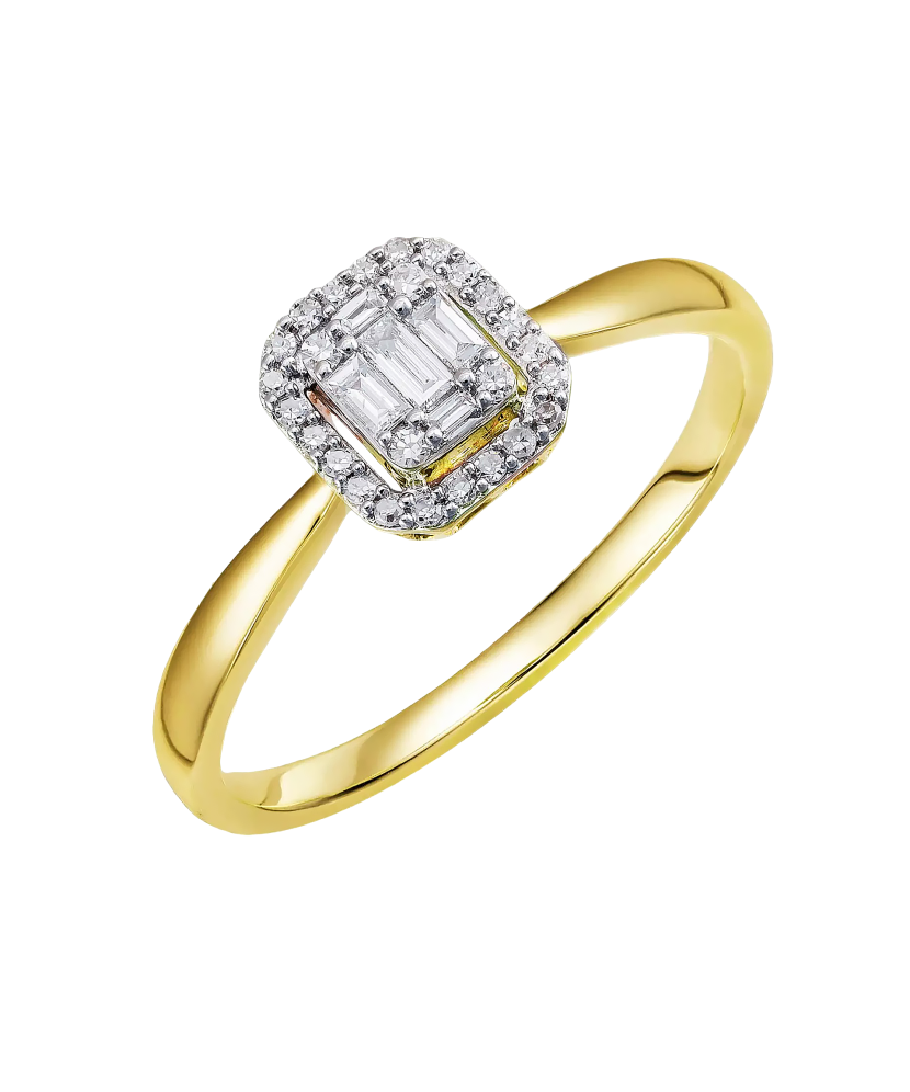 Yellow Gold ring with diamonds