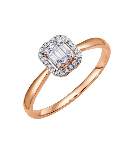 Gold ring with diamonds
