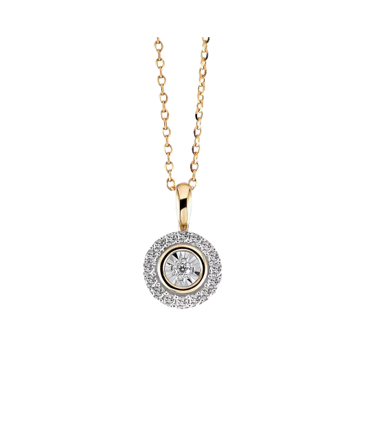 Yellow Gold pendant with diamonds
