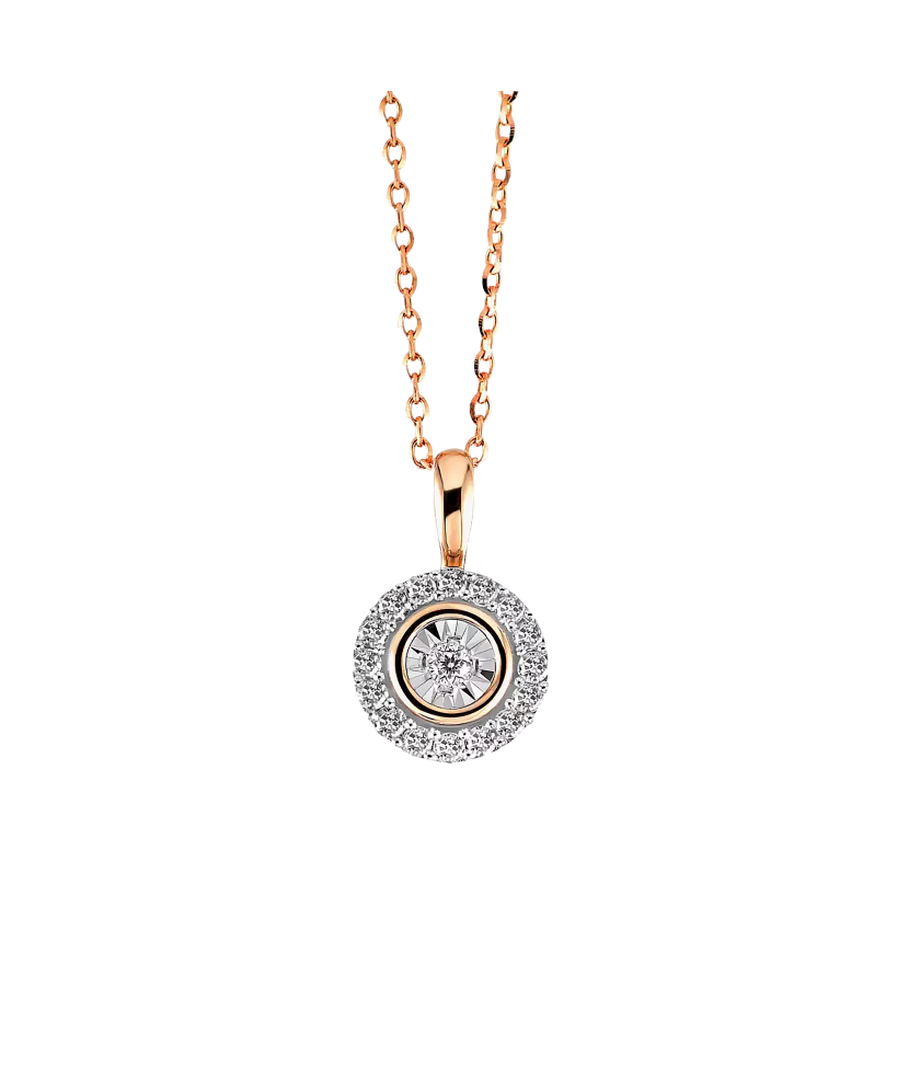 Gold pendant with diamonds