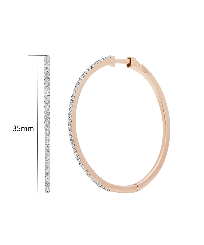 Gold earrings with diamonds