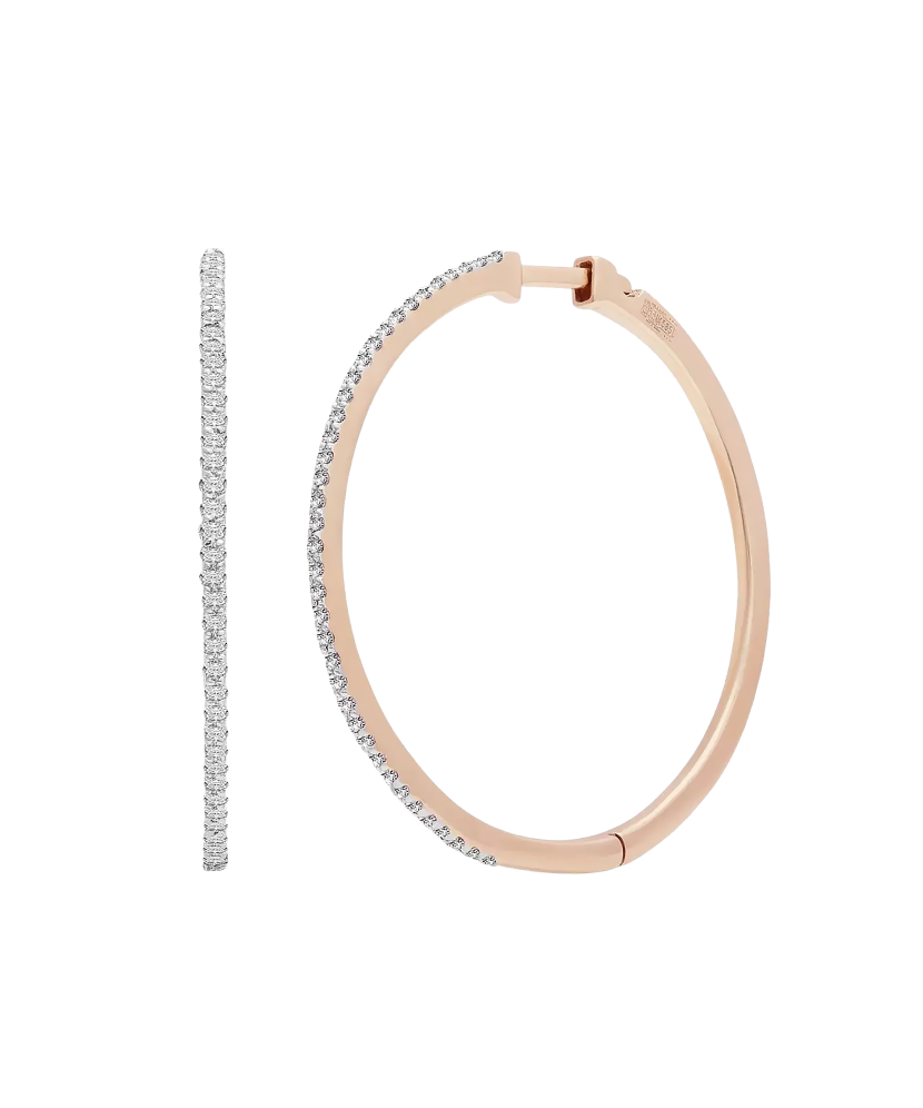 Gold earrings with diamonds