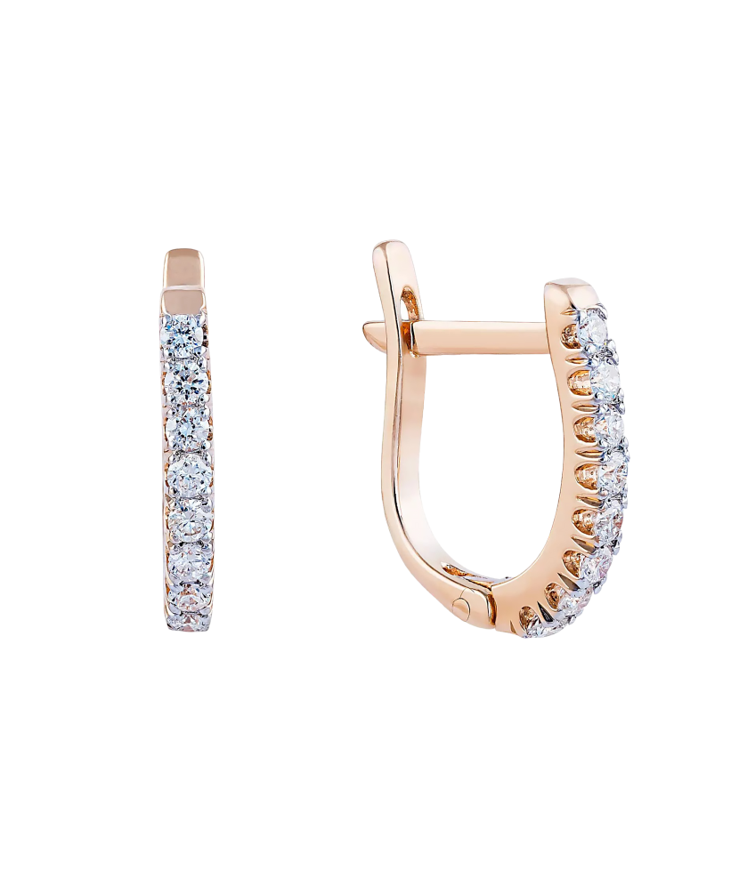 Gold earrings with diamonds