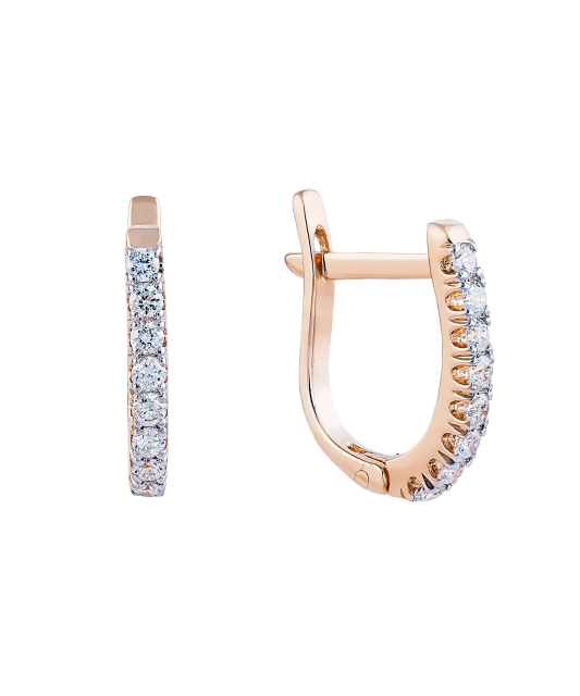 Gold earrings with diamonds