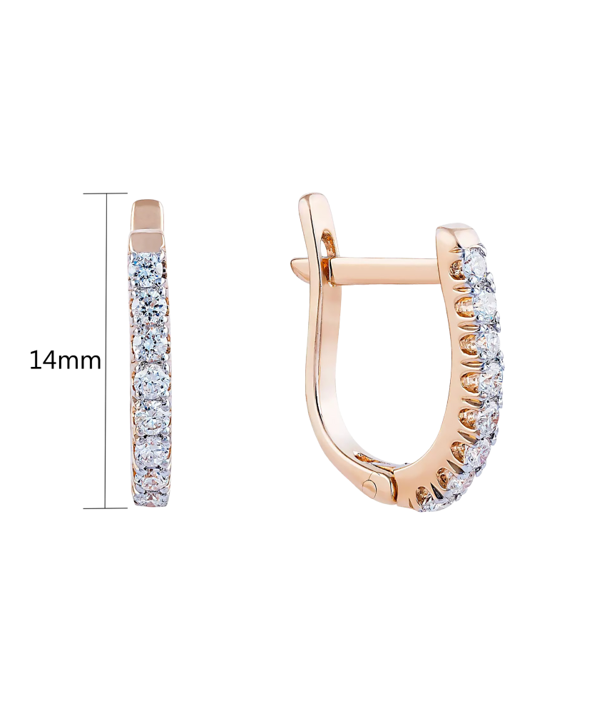 Gold earrings with diamonds