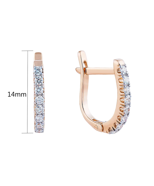 Gold earrings with diamonds