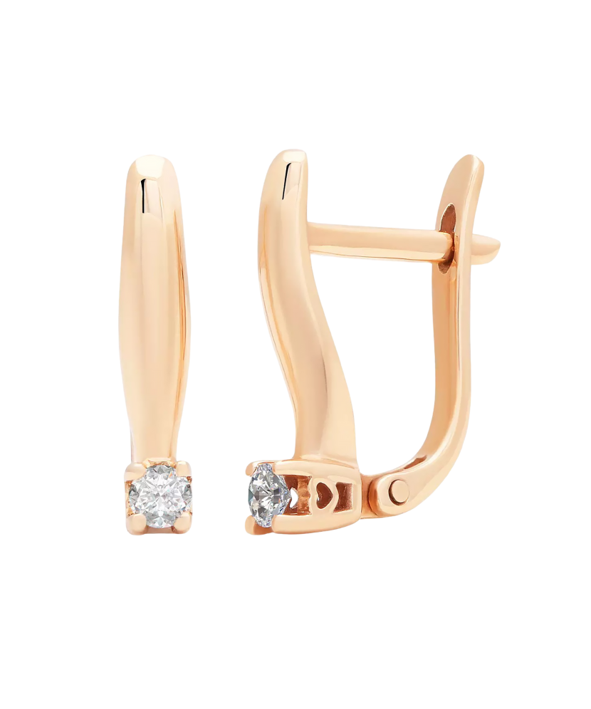 Gold earrings with diamonds