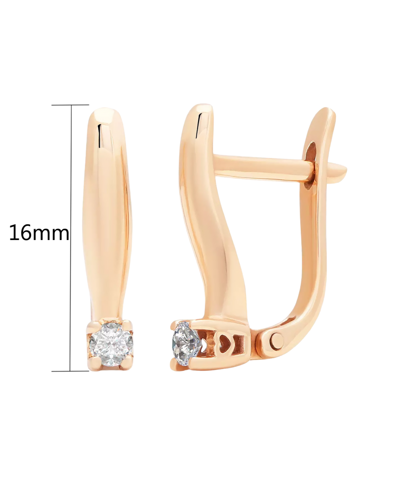 Gold earrings with diamonds