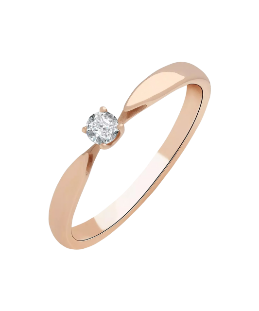 Gold ring with diamond