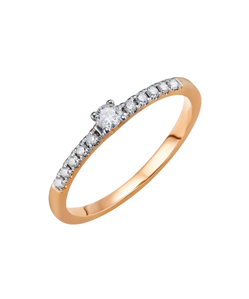 Gold ring with diamonds