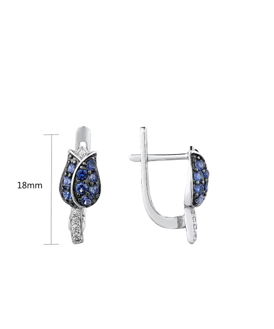 Серьги из серебра с цирконами