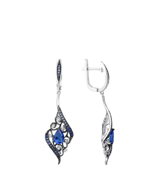Sterling Silver earrings with zircons and spinels