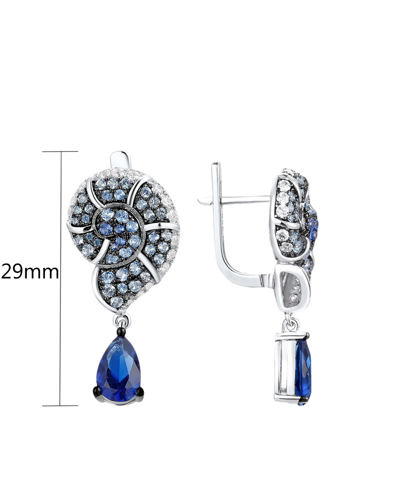 Sterling Silver earrings with zircons and spinels Sterling Silver earrings with zircons and spinels