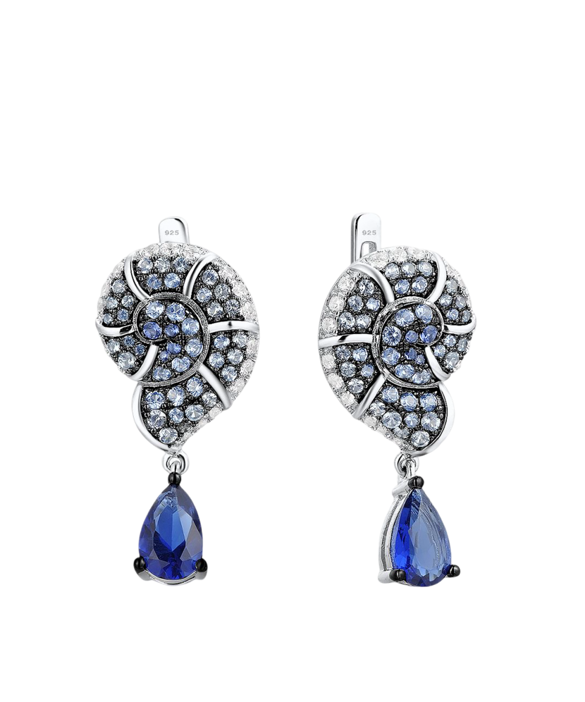 Sterling Silver earrings with zircons and spinels Sterling Silver earrings with zircons and spinels
