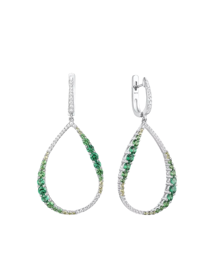 Sterling Silver earrings with zircons and spinels Sterling Silver earrings with zircons and spinels