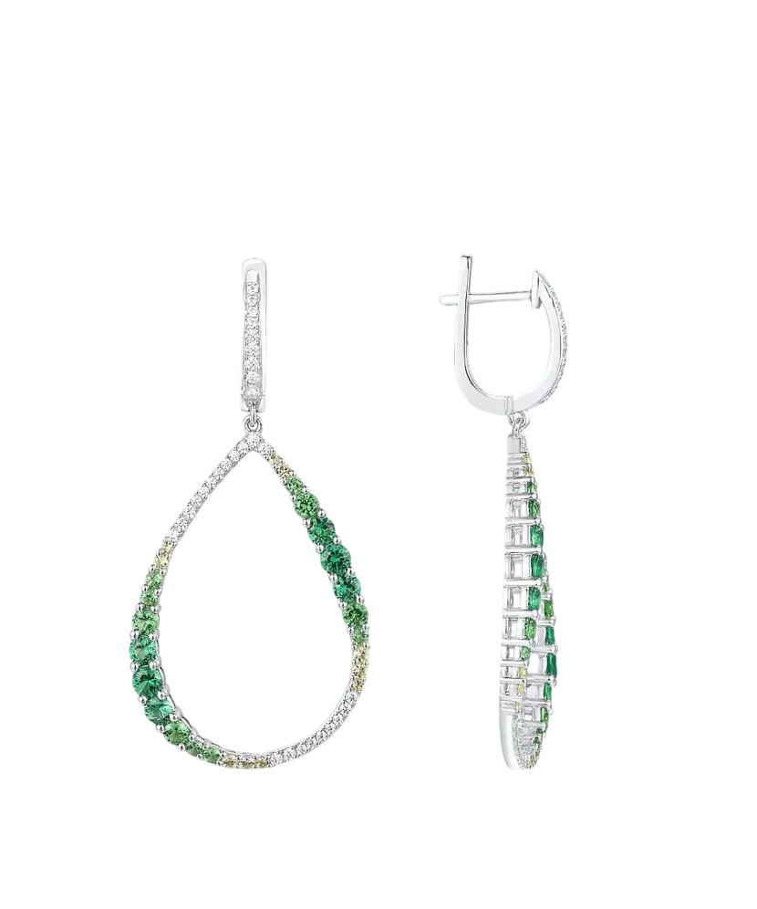 Sterling Silver earrings with zircons and spinels Sterling Silver earrings with zircons and spinels