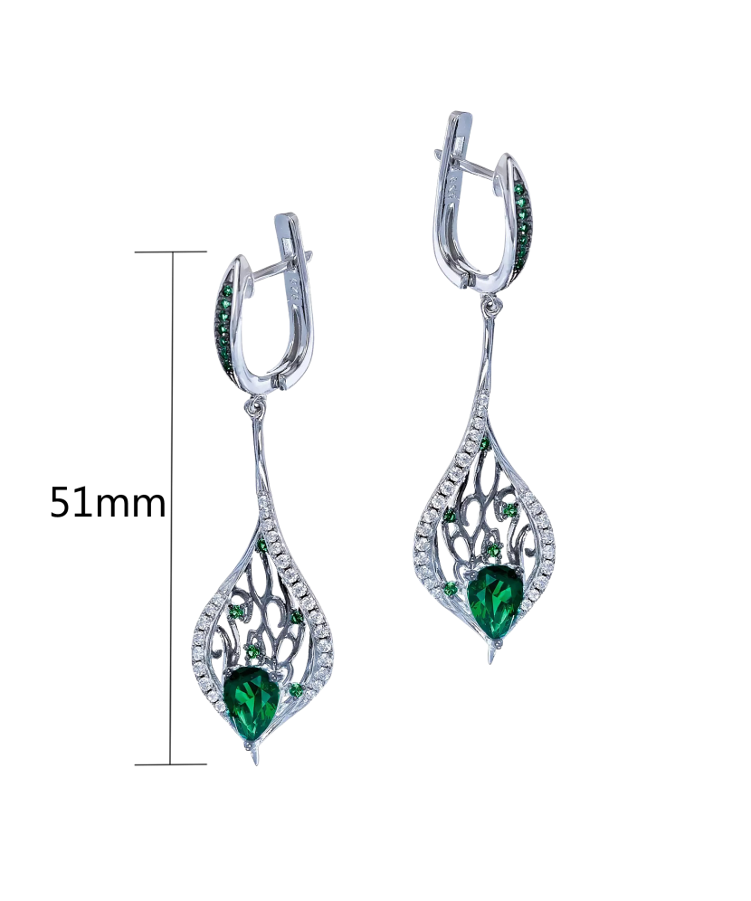 Sterling Silver earrings with zircons and spinels