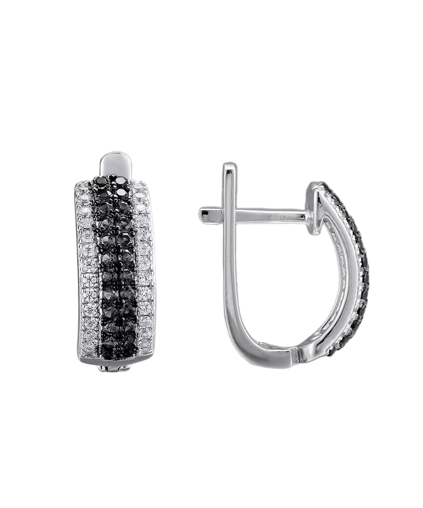 Sterling Silver earrings with zircons and spinels Sterling Silver earrings with zircons and spinels
