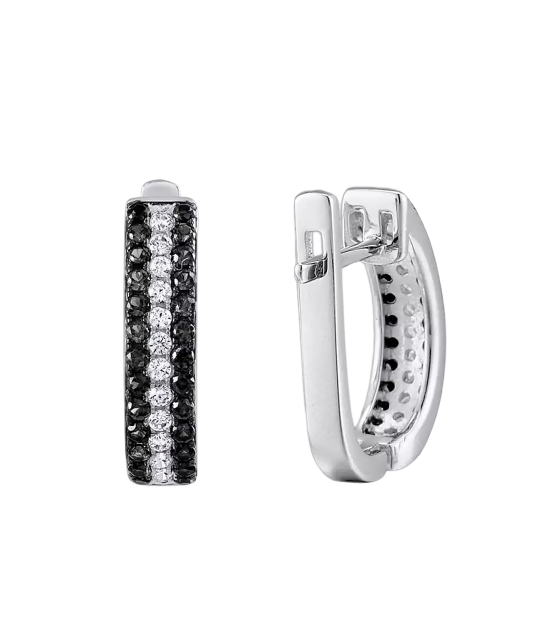 Sterling Silver earrings with zircons and spinels