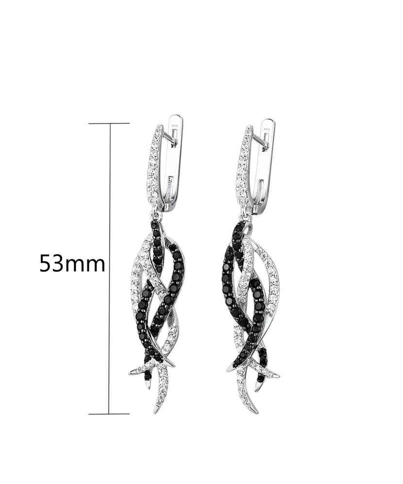 Серебряные серьги со шпинелями и цирконами