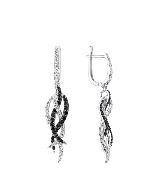 Sterling Silver earrings with zircons and spinels