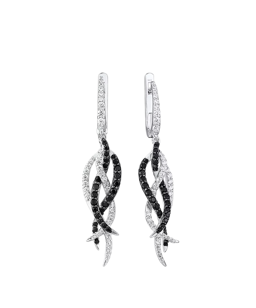 Sterling Silver earrings with zircons and spinels