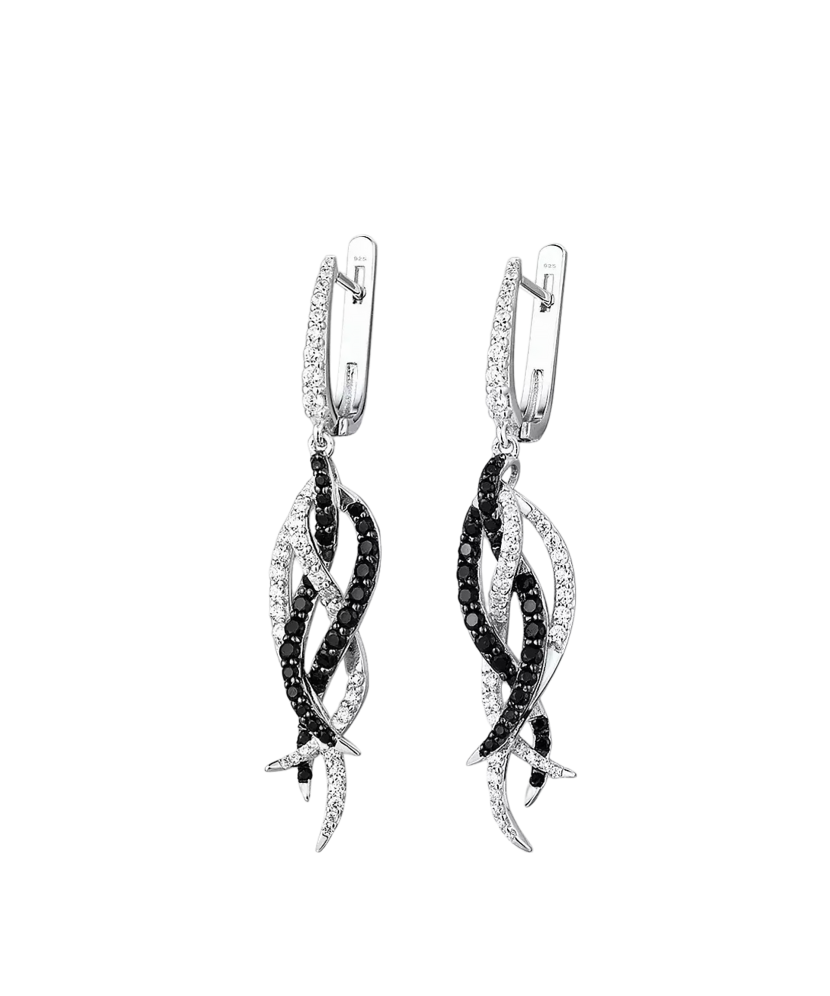 Sterling Silver earrings with zircons and spinels
