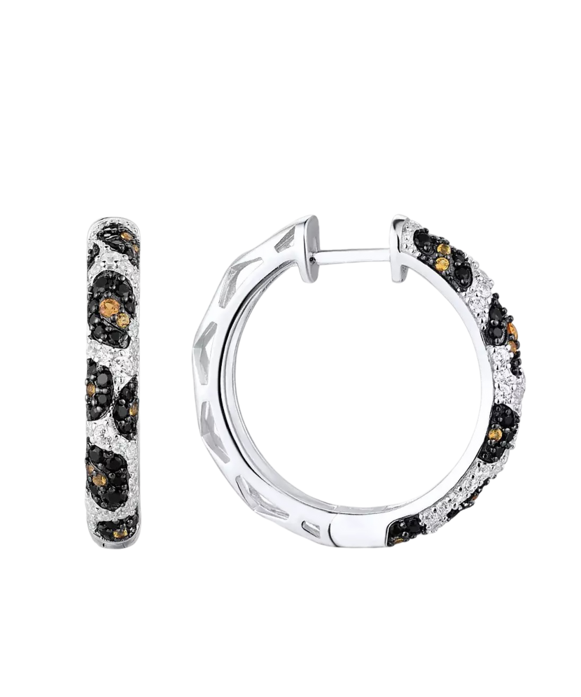 Серебряные серьги со шпинелями и цирконами