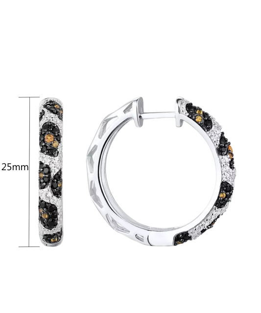 Sterling Silver earrings with zircons and spinels