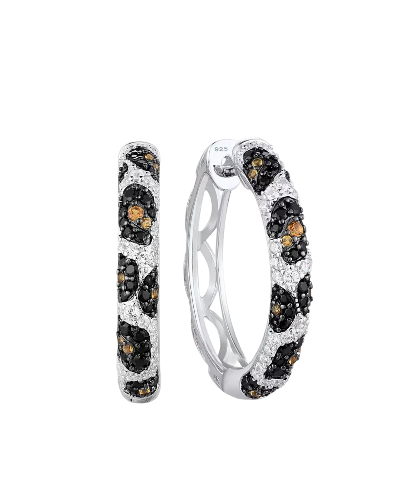 Серебряные серьги со шпинелями и цирконами