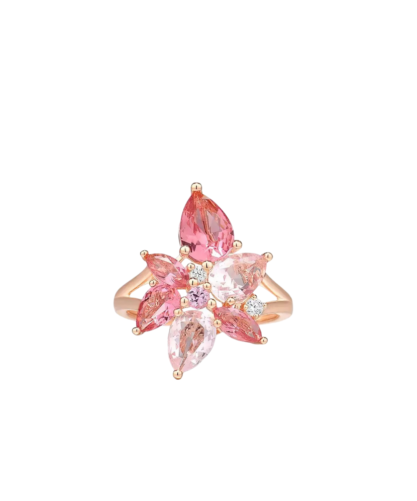 Кольцо из золочёного серебра с фианитами