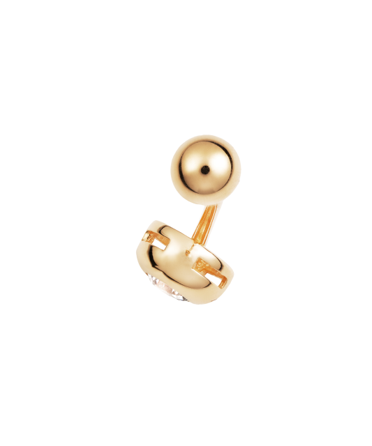 Gold Belly Button Ring with zircons