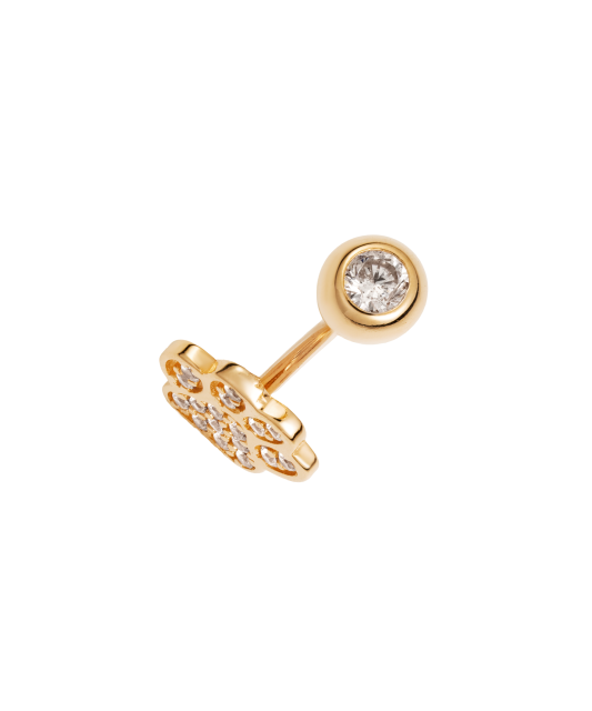 Gold Belly Button Ring with zircons
