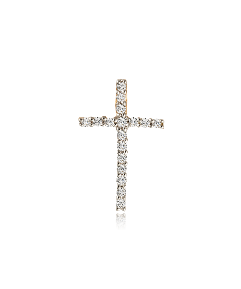 Gold pendant with diamonds "Cross" Gold pendant with diamonds "Cross"