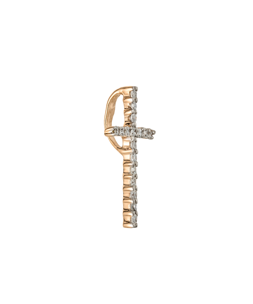 Gold pendant with diamonds "Cross" Gold pendant with diamonds "Cross"