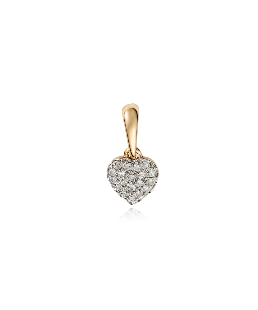 Gold pendant with diamonds "heart"