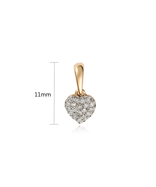 Gold pendant with diamonds "heart"