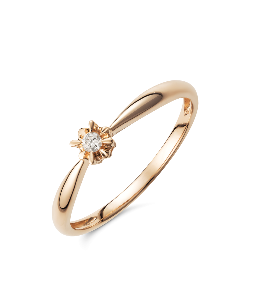 Gold ring with diamond