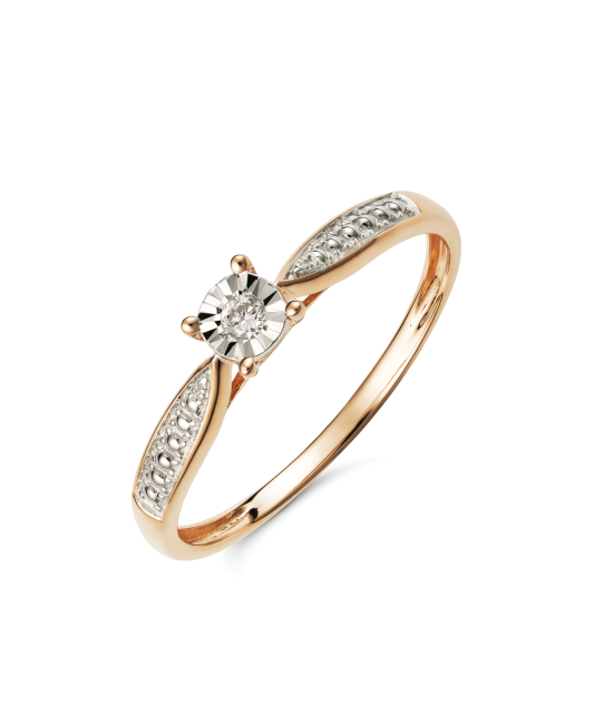 Gold ring with diamonds