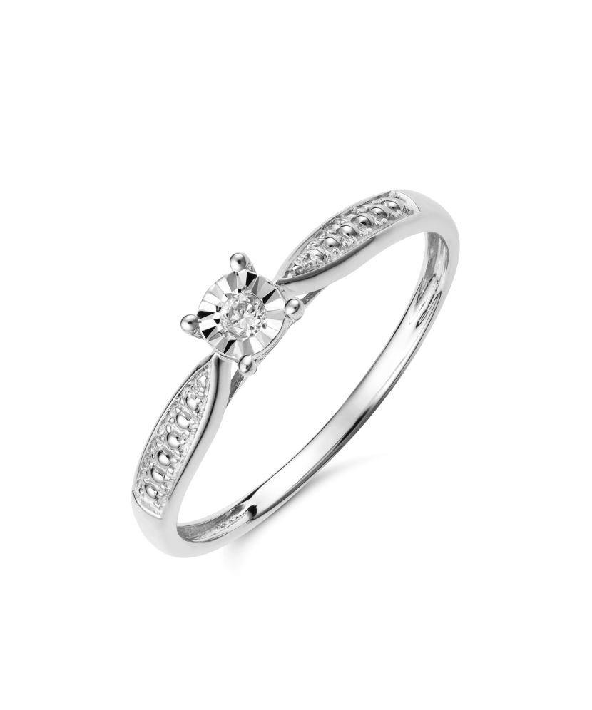 White gold ring with diamonds