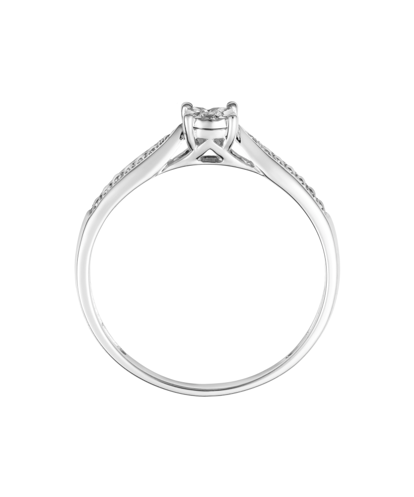 White gold ring with diamonds