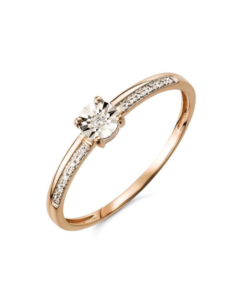 Gold ring with diamonds