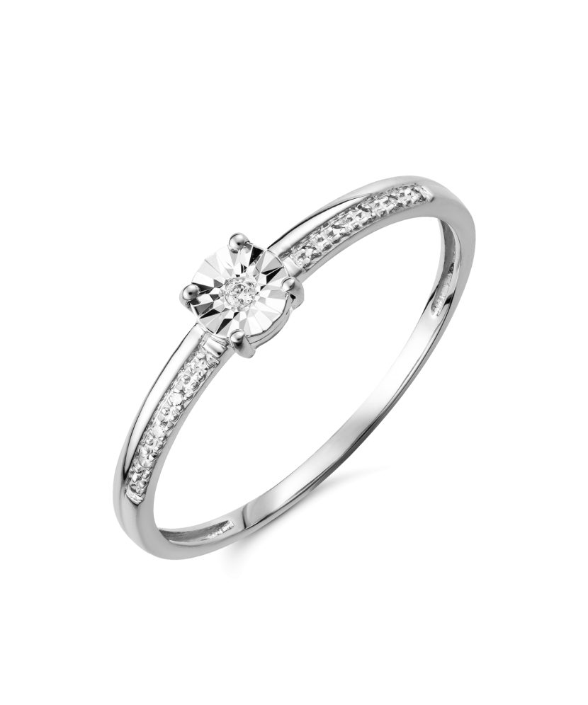 White gold ring with diamonds