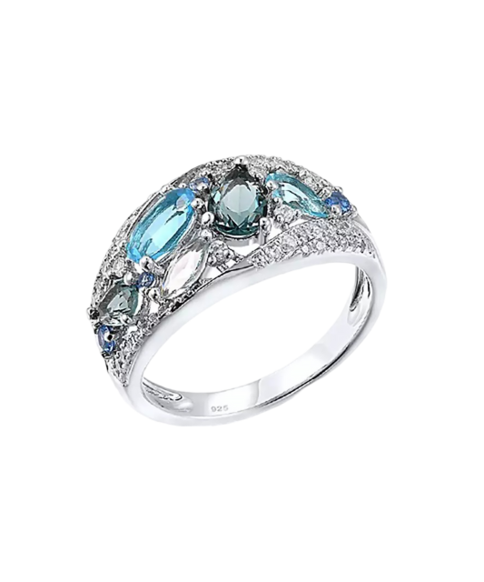 Sterling silver ring with zirconium
