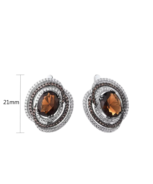 Sterling silver earrings with zircons and spinels