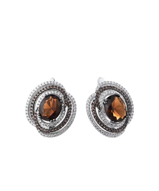 Sterling silver earrings with zircons and spinels