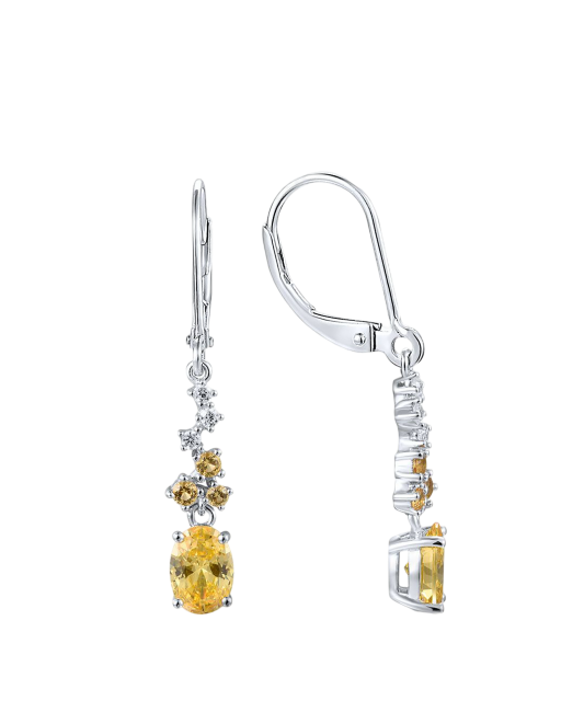 Серьги из серебра с цирконами